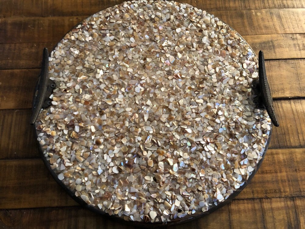 Crushed Seashell Cleat Lazy Susan
