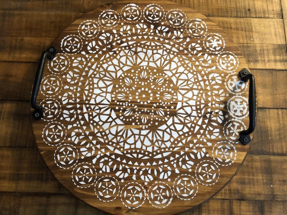 Medallion Lazy Susan with handles