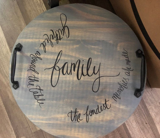 Personalized Lazy Susan with handles