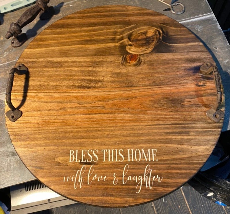 Bless this home with love and laughter Lazy Susan